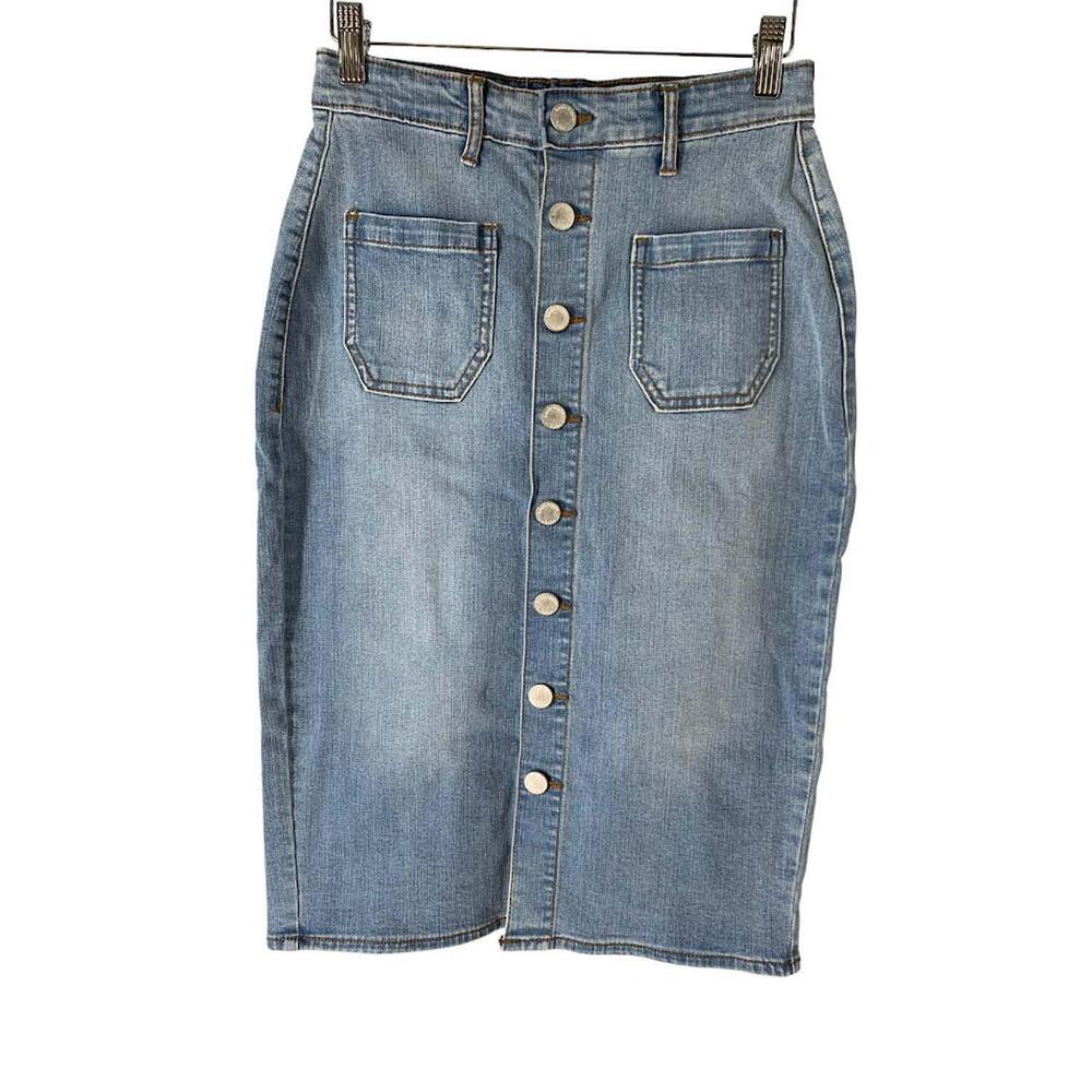 Haute Hippie Tribe 'Darcy' Denim Skirt Light Wash - Regular